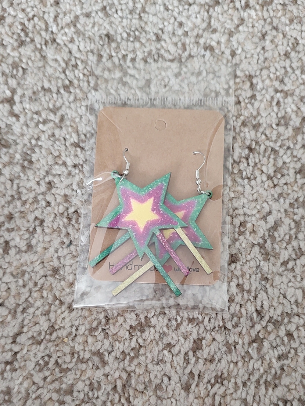 Mardi Gras Multicolor Dangle Earrings